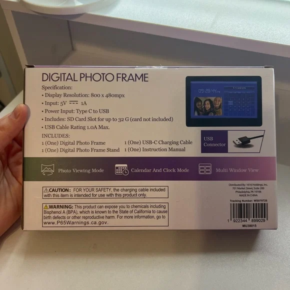 NIB Digital Photo Frame with Multi-View - Photos, Calender, and Clock Mode - Picture 6 of 7